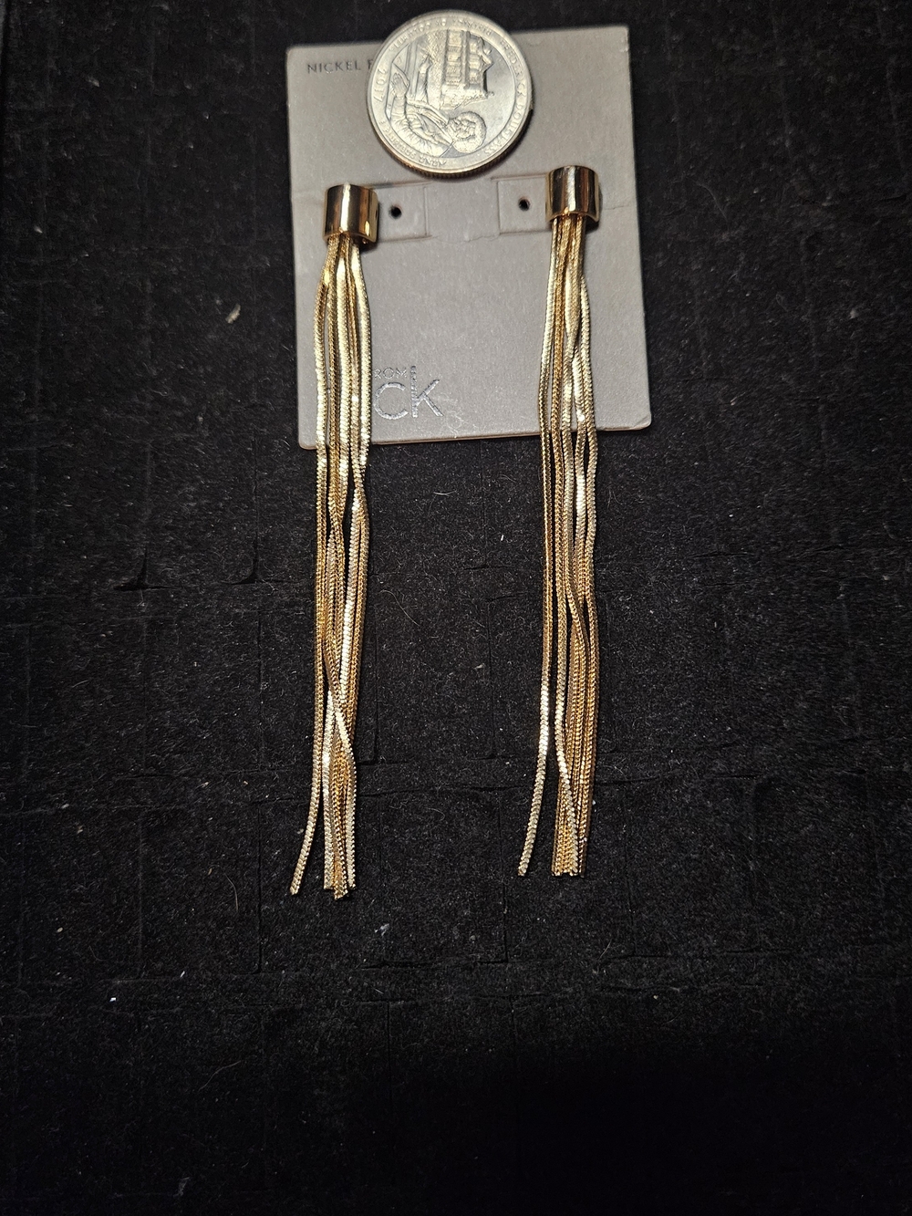 Nordtrom Rack Gold Tassel Chain Drop Earrings